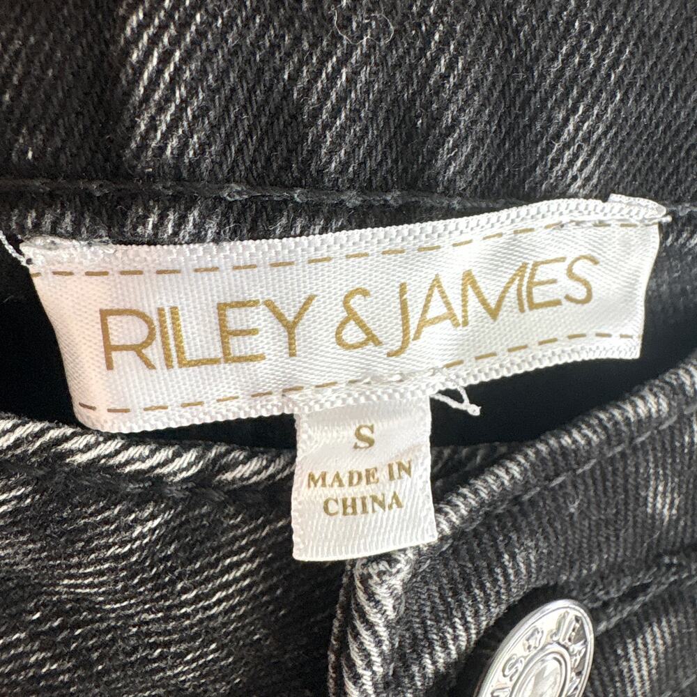 Riley & James Black Wide Leg Jeans Studded Star Distressed Size Small - Picture 5 of 7